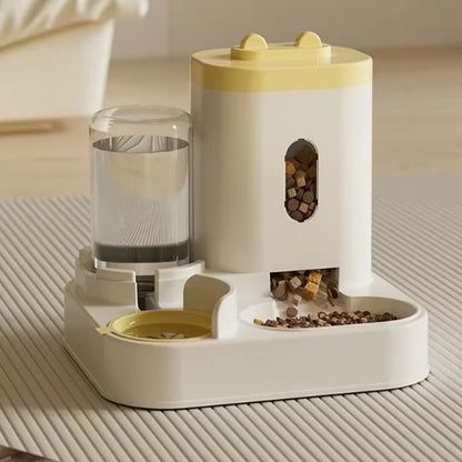 distributeur croquette chat jaune