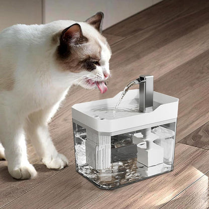fontaine a eau chat blanc leche
