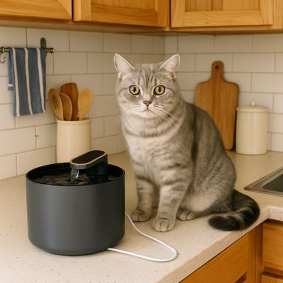 fontaine a eau chat cuisine